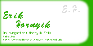 erik hornyik business card